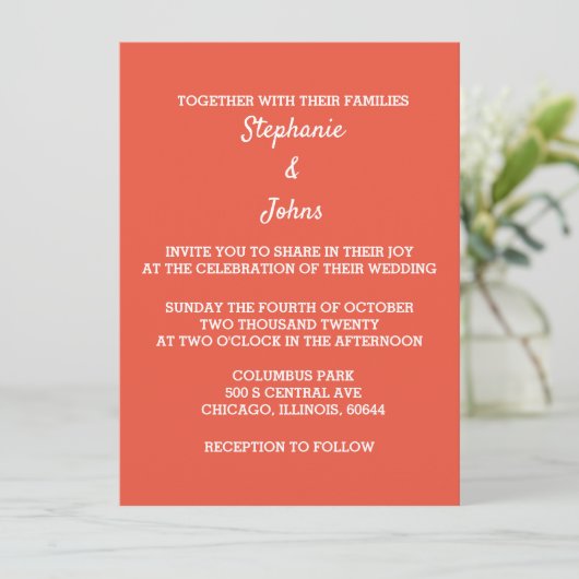 Aangepaste kleur Sinaasappel Rood Wit Eenvoudige S Kaart (Staand voorkant)