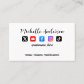 Aangepaste kleur sociale media pictogrammen QR-cod Visitekaartje (Voorkant)