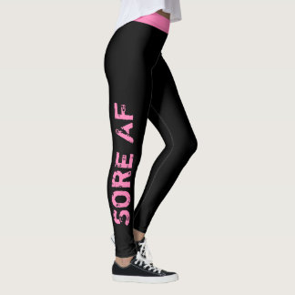 Aangepaste kleur | "Sore AF"-werkplan Leggings