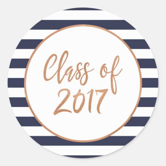 Aangepaste kleur strepen klasse van 2017 Stickers (Voorkant)