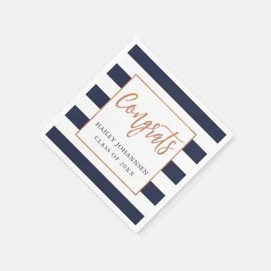 Aangepaste kleur Stripes Faux Folie Afstuderen ser Servet