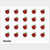 Aangepaste kleur & tekst Delicious Red Apple Teach Ronde Sticker (Vel)