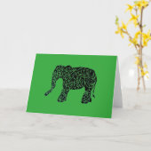Aangepaste kleur/tekst Tribal Elephant Wenskaart Kaart (Gele Bloem)