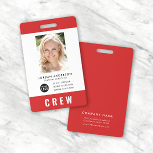 Aangepaste Kleur Voeg Logo Foto CREW Pas Badge