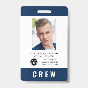 Aangepaste Kleur Voeg Logo Foto Toe CREW PAS Badge