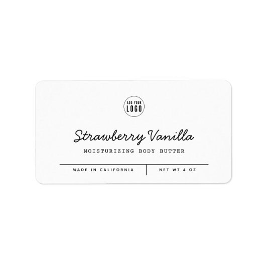 Aangepaste kleur Voeg Logo Script Lines toe Produc Etiket (Voorkant)