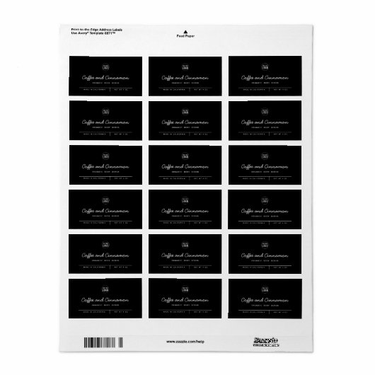 Aangepaste kleur Voeg Logo Script Lines toe Produc Etiket (Full Sheet)