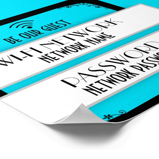 Aangepaste kleur voor WiFi-wachtwoord Poster (Hoek)