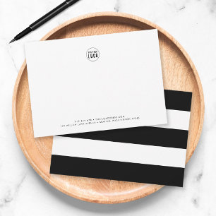 Aangepaste kleur & witte strepen Logo toevoegen Za Notitiekaartje