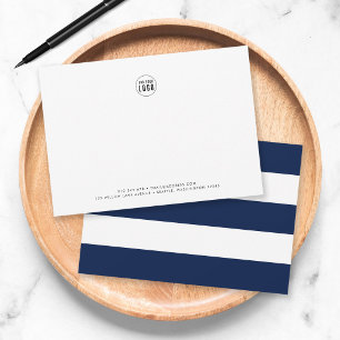 Aangepaste kleur & witte strepen Logo toevoegen Za Notitiekaartje