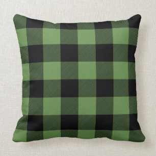 Aangepaste kleur zwart en groen Buffalo geruite pl Kussen