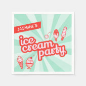 Aangepaste kleuren - Aangepaste Ice Cream Party Na Servet (Voorkant)