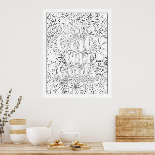 Aangepaste kleuren alleen een meisje met doelstell poster