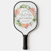 Aangepaste kleuren bruiloft in blote vorm pickleball paddle (Achterkant)