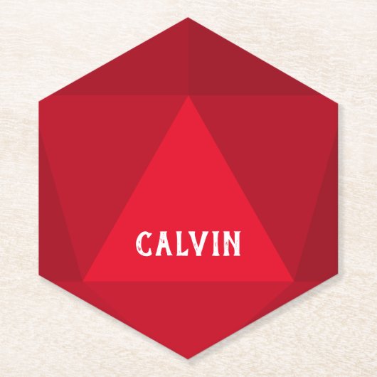 Aangepaste kleuren D20-desktop met aangepaste teks Kartonnen Onderzetters (Voorkant)