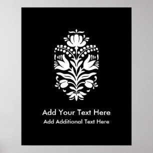 Aangepaste kleuren-Damask Tulip Poster