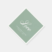 Aangepaste kleuren Elegant Cursive Love Wedding Servet (Hoek)