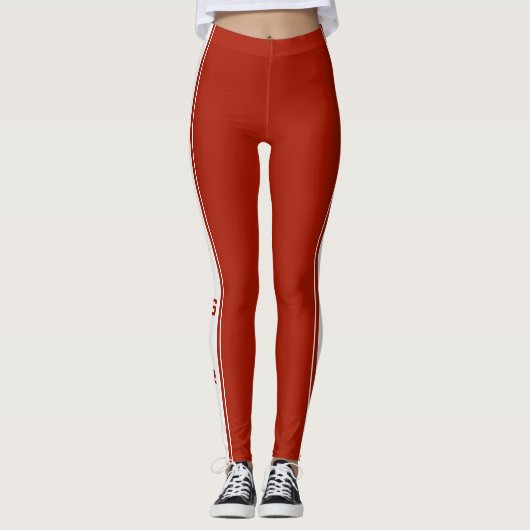 Aangepaste kleuren en tekst Leggings Power Girl - (Voorkant)