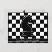 Aangepaste kleuren- en tekstschaakbord Zwarte Knig Briefkaart (Voorkant / Achterkant)