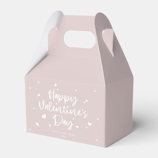 Aangepaste kleuren Happy Valentijnsdag + hart Bedankdoosjes (Voorkant Zijde)