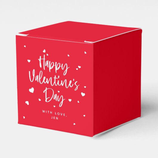 Aangepaste kleuren Happy Valentijnsdag + hart Bedankdoosjes (Voorkant Zijde)