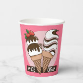 Aangepaste kleuren-Ice Cream Lover Papieren Bekers (Achterkant)