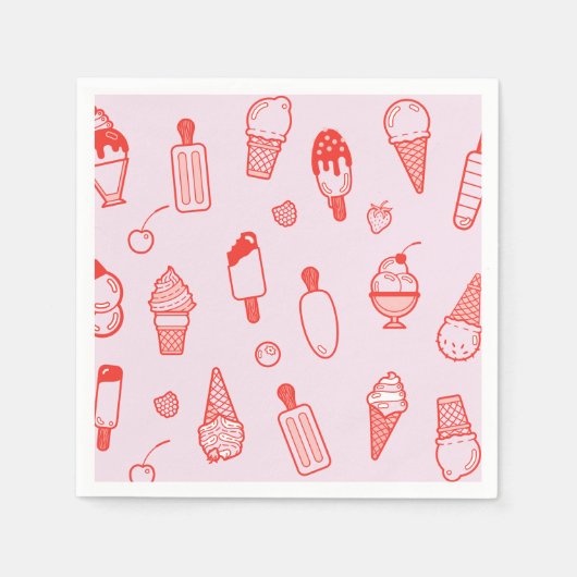 Aangepaste kleuren-ijs maken afdrukken servetten (Voorkant)