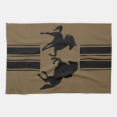 Aangepaste kleuren keukenhanddoek - zwarte haarpaa (Horizontaal)