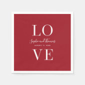 Aangepaste kleuren Modern Elegant Love Wedding Servet (Voorkant)