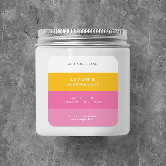 Aangepaste kleuren Modern kleurblok productlabel Vierkante Sticker