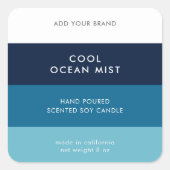 Aangepaste kleuren Modern kleurblok productlabel Vierkante Sticker (Voorkant)