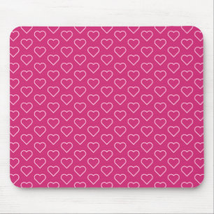 Aangepaste kleuren Muismat met roze liefdesharten