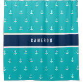 Aangepaste kleuren Nautisch anker toevoegen Douchegordijn (Voorkant)