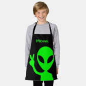 Aangepaste kleuren Peaceful Alien Schort (Gedragen)