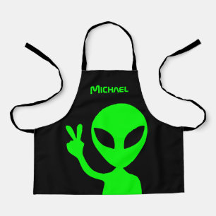 Aangepaste kleuren Peaceful Alien Schort