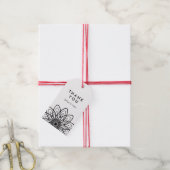 Aangepaste kleuren retro minimalistische bloemen cadeaulabel (Met Touw)