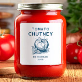 Aangepaste kleuren tomaat chutney vierkante sticker