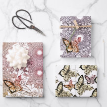 Aangepaste kleuren Vlinder Mandala Inpakpapier Sh