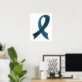 Aangepaste kleuren voor bewustmakingslint poster (Thuiskantoor)