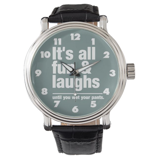 Aangepaste kleuren voor FUN en LAUGHS Horloge (Voorkant)