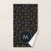 Aangepaste kleuren voor ruimtetijdperk atoomretro- bad handdoek (Handdoek)
