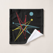 Aangepaste kleuren voor ruimtetijdperk atoomretro- bad handdoek (Wasdoekje)