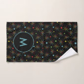 Aangepaste kleuren voor ruimtetijdperk atoomretro- bad handdoek (Handdoek)