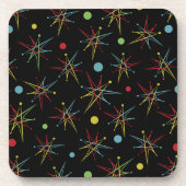 Aangepaste kleuren voor ruimtetijdperk atoomretro- bier onderzetter (Voorkant)