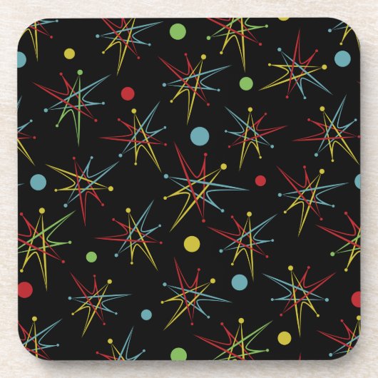 Aangepaste kleuren voor ruimtetijdperk atoomretro- bier onderzetter (Voorkant)