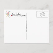 Aangepaste kleuren voor ruimtetijdperk atoomretro- briefkaart (Achterkant)