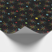 Aangepaste kleuren voor ruimtetijdperk atoomretro- cadeaupapier (Hoek)