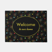 Aangepaste kleuren voor ruimtetijdperk atoomretro- deurmat (Voorkant)