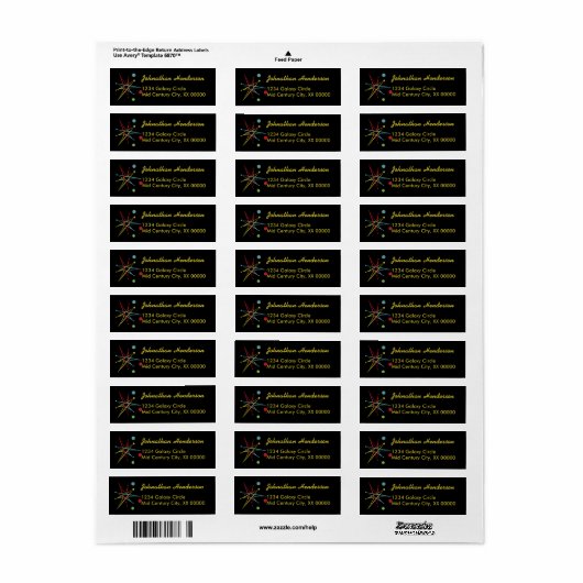 Aangepaste kleuren voor ruimtetijdperk atoomretro- etiket (Full Sheet)
