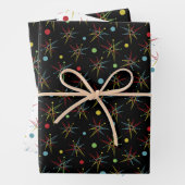 Aangepaste kleuren voor ruimtetijdperk atoomretro- inpakpapier vel (In situ)